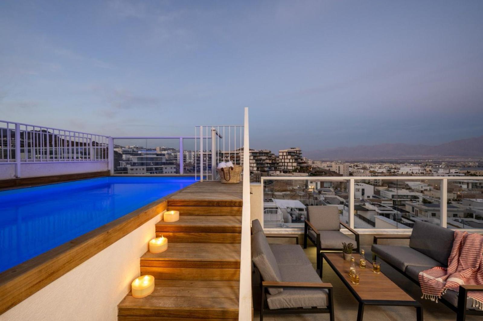 Appartement Mountain And Sea View - Penthouse With Private Pool à Eilat Extérieur photo